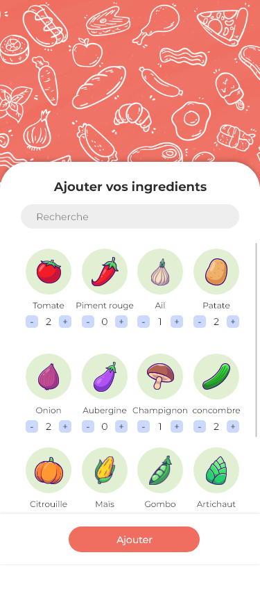 Ingredients Screen